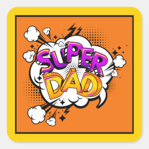 Pegatina Cuadrada Papá estético chiste de papá cargando paternid