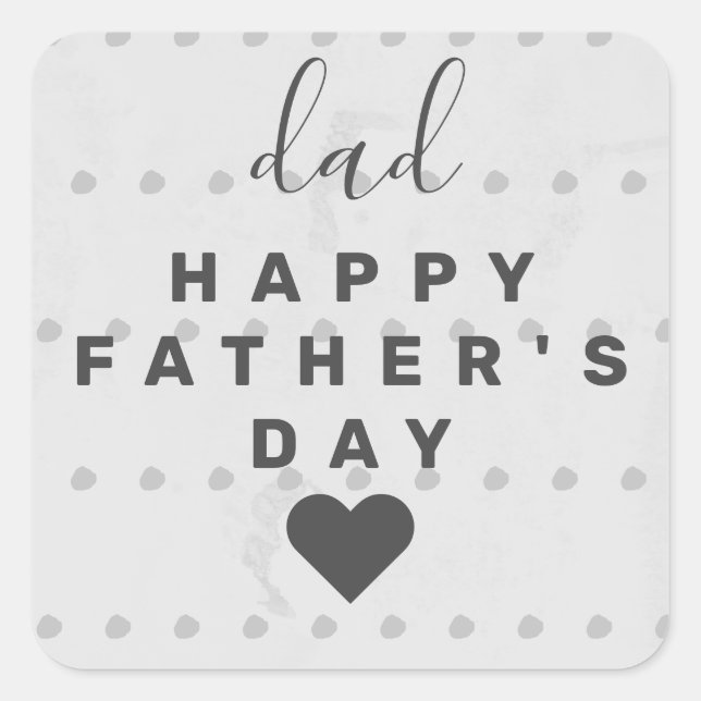 Pegatina Cuadrada Papá Feliz Día del Padre ♥️ (Anverso)