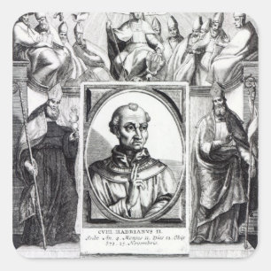 Pegatina Cuadrada Papa Hadrian II