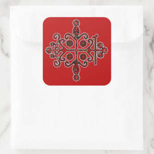 Pegatina Cuadrada Papa Legba Elegua Veve Sigil