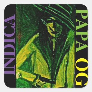 PEGATINA CUADRADA PAPA OG INDICA