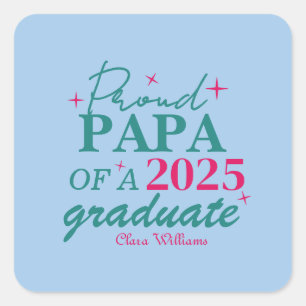 Pegatina Cuadrada Papa orgulloso de un graduado