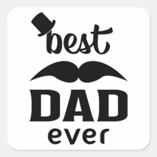 Pegatina Cuadrada Papá Padre Papi Mejor Idea de Regalo Gracioso del