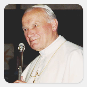 Pegatina Cuadrada Papa San Juan Pablo II