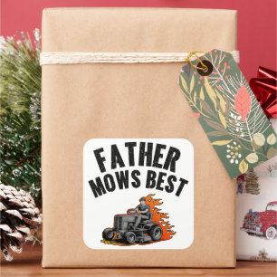 Pegatina Cuadrada Papá se vuelve el mejor tonto padre en la siembra 