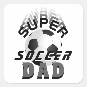 Pegatina Cuadrada Papá superfutbolero padre deportivo