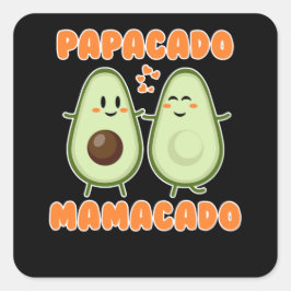 Pegatina Cuadrada Papacado mamacado hacer Familycado