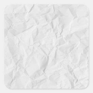 Pegatina Cuadrada Papel Blanco Arrugado