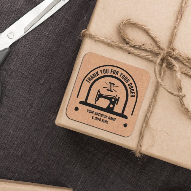 Pegatina Cuadrada Papel de artesanía de costura personalizado (#zazzlemade #craftpaper #sewingsticker #tailorsticker )