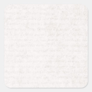Pegatina Cuadrada Papel de época escritura francesa antigua en blanc