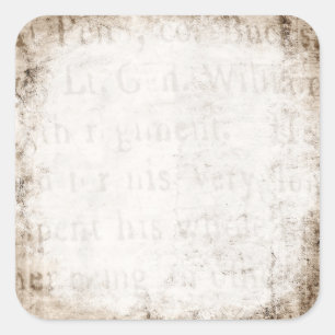 Pegatina Cuadrada Papel de pergamino de texto moreno de los años 170