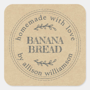 Pegatina Cuadrada Papel de regalo casero y rústico