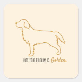 Pegatina Cuadrada Papel de seda de Golden Retriever 