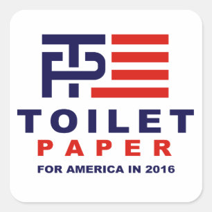 Pegatina Cuadrada Papel Higiénico para América 2016 -