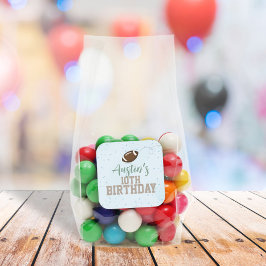 Pegatina Cuadrada Papel simple de Fiesta de fútbol deportivo lindo d