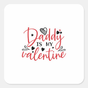 Pegatina Cuadrada Papi de regalo de pareja es mi San Valentín