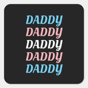 Pegatina Cuadrada Papi LGBTQ Orgullo transgénero Día del Padre