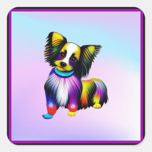 Pegatina Cuadrada Papillion Pop Art Pastel