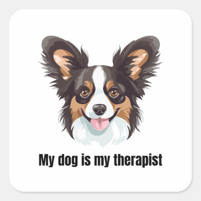 Pegatina Cuadrada Papillon (Anverso)