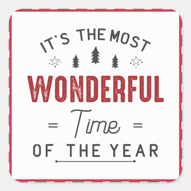 Pegatina Cuadrada Paquete de regalo (Anverso)