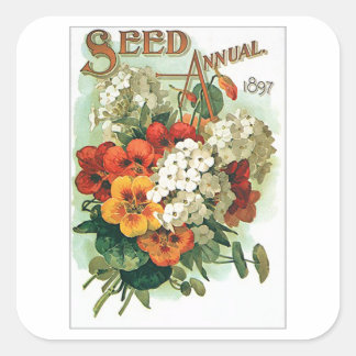 Pegatina Cuadrada Paquete de Semillas de Flores Variadas