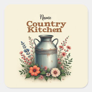 Pegatina Cuadrada Paquete de Stickers de Cocina de Campo – Cocina Rú