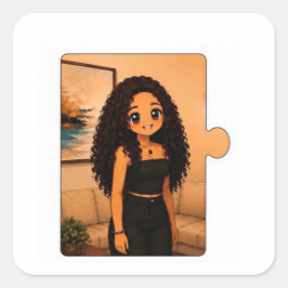 Pegatina Cuadrada Paquete de Stickers Kawaii para Familias que Combi