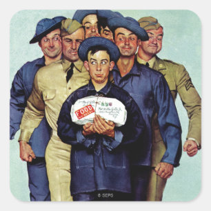 Pegatina Cuadrada Paquete de Willie Gillis del hogar