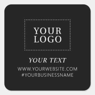 Pegatina Cuadrada Paquete personalizado de agradecimiento con logoti