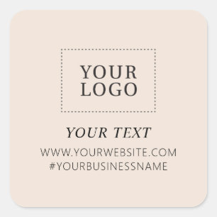 Pegatina Cuadrada Paquete personalizado de agradecimiento con logoti