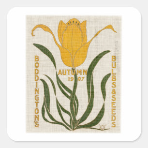 Pegatina Cuadrada Paquetes de semillas de flores I