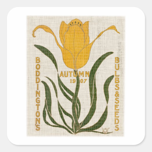 Pegatina Cuadrada Paquetes de semillas de flores I (Anverso)