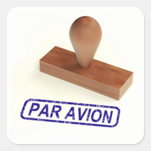 Pegatina Cuadrada Par Avion Air Mail