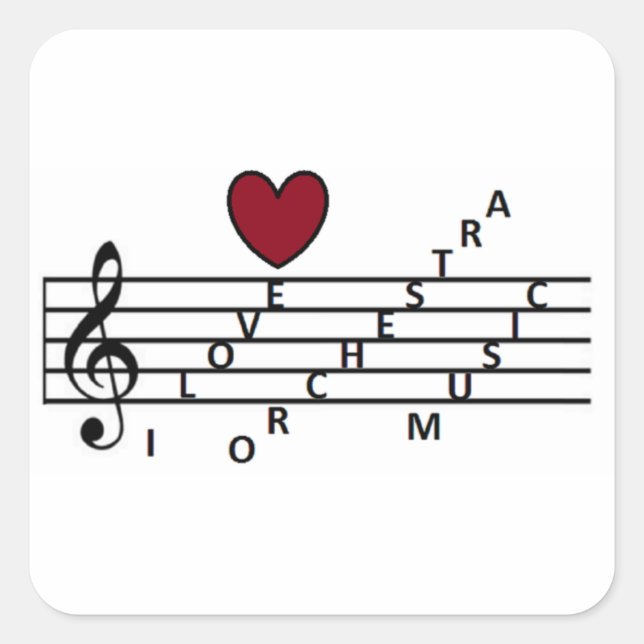 Pegatina Cuadrada Para el amante de la música orquistra (Anverso)