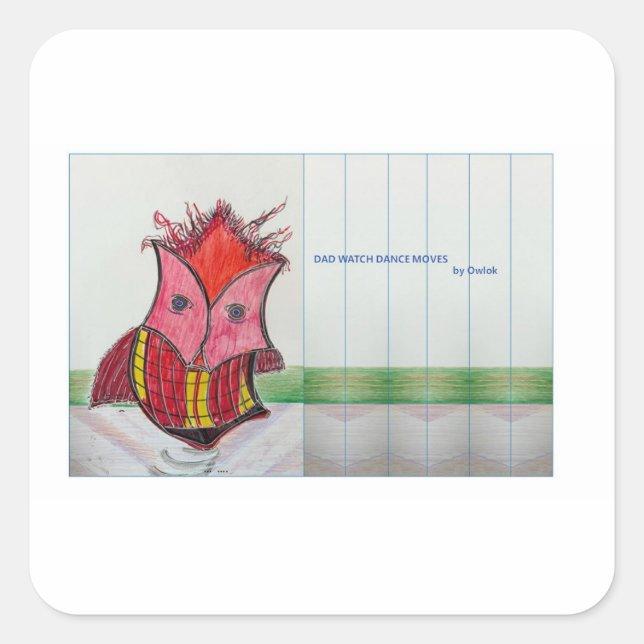 Pegatina Cuadrada Para papá (Anverso)