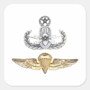 Pegatina Cuadrada Paracaidista principal del EOD