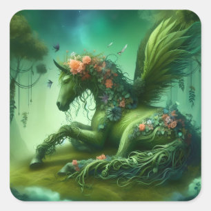 Pegatina Cuadrada Paradise Magical Fairy Horse