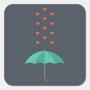 Pegatina Cuadrada Paraguas