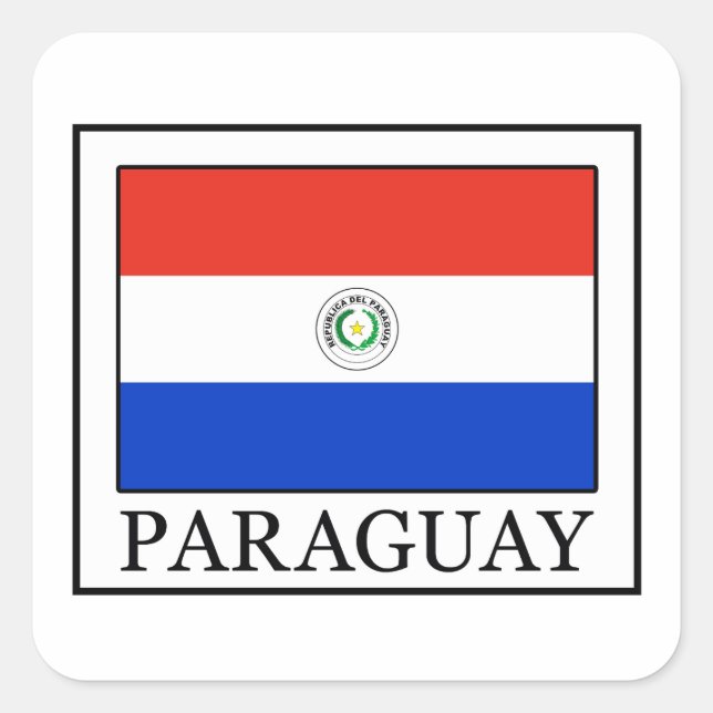 Pegatina Cuadrada Paraguay (Anverso)