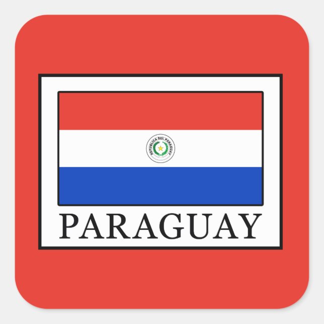Pegatina Cuadrada Paraguay (Anverso)