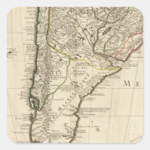 Pegatina Cuadrada Paraguay, Suramérica