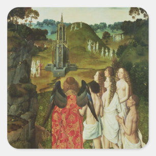 Pegatina Cuadrada Paraíso de la Fuente Simbólica