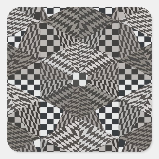 Pegatina Cuadrada Paraíso fractal (Anverso)