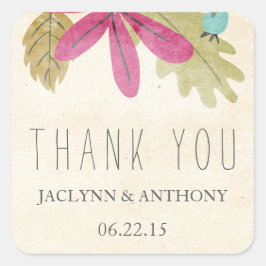 Pegatina Cuadrada Paraíso Rústico Gracias Por Favorecer A Los Pegati