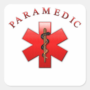 Pegatina Cuadrada Paramédico