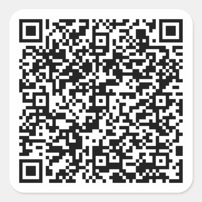 Pegatina Cuadrada parámetro url de código qr de prueba (Anverso)