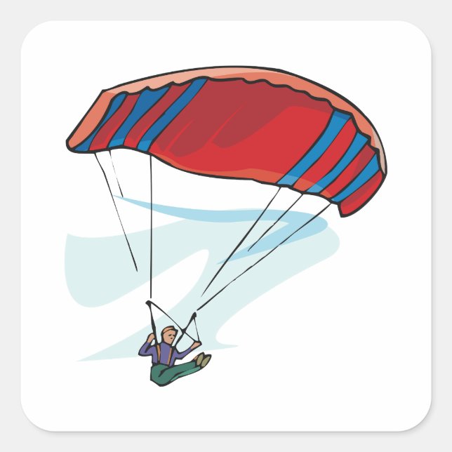 Pegatina Cuadrada Parapente (Anverso)