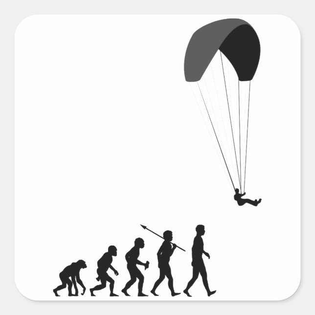 Pegatina Cuadrada Parapente (Anverso)
