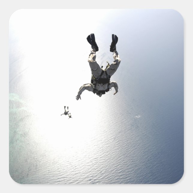 Pegatina Cuadrada Pararescudo de la Fuerza Aérea de Estados Unidos (Anverso)