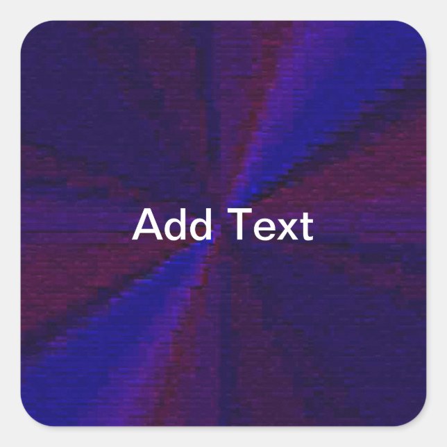 Pegatina Cuadrada Parche de degradado circular de azul a púrpura (Anverso)